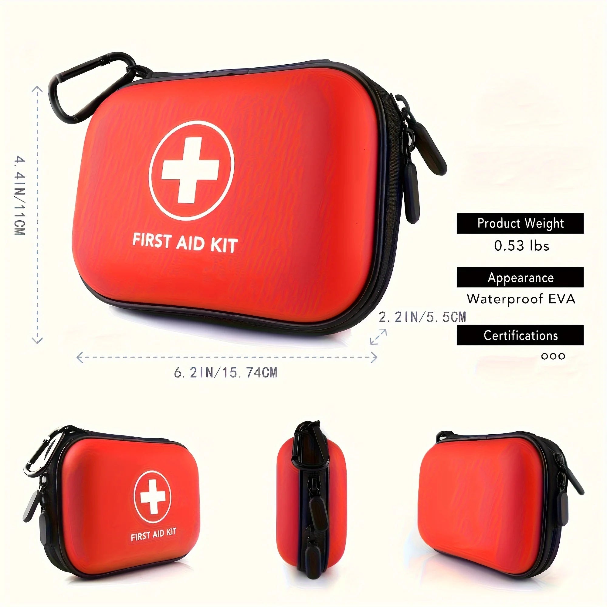 Kit de premiers secours compact SONORA avec bandages, antiseptiques et autres fournitures essentielles pour soins d'urgence.