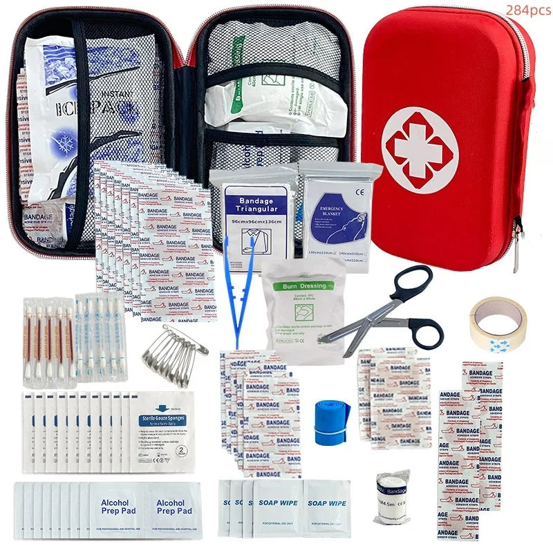 Kit de premiers secours compact SONORA avec bandages, ciseaux et antiseptiques pour soins d'urgence.
