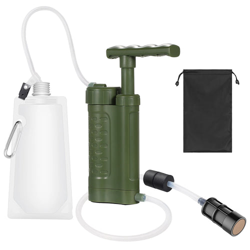 Filtre à eau de survie portable SONORA blanc, léger et compact pour purifier l'eau en plein air.