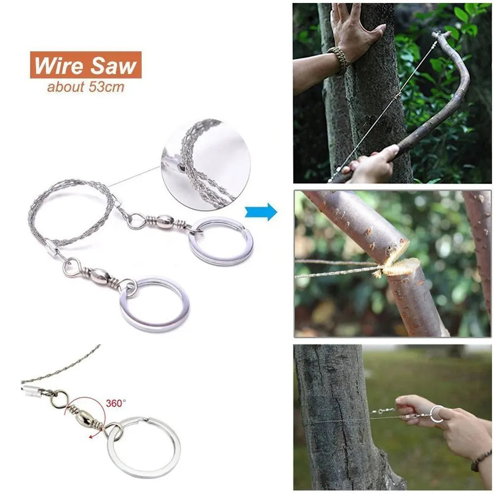 Kit de survie multifonction SONORA avec outils compacts, lame, lampe de poche et accessoires essentiels pour l'extérieur.