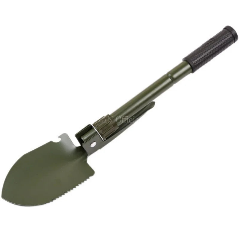 Pelle pliante portable SONORA avec manche en acier et tête en plastique, idéale pour le camping et les activités extérieures.