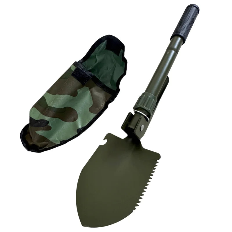 Pelle pliante portable SONORA en métal avec manche ergonomique, idéale pour le camping et les activités extérieures.