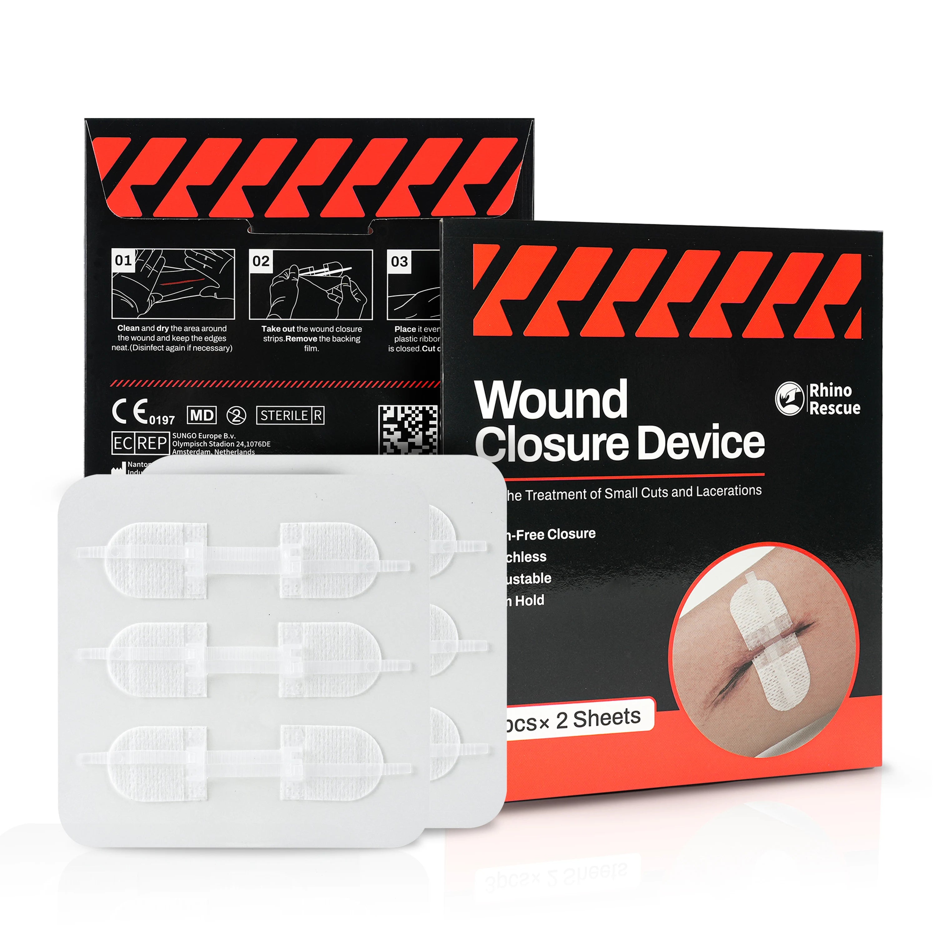 Pensement pour coupure SONORA, dispositif médical pour pansement de plaie, image montrant le produit prêt à être appliqué