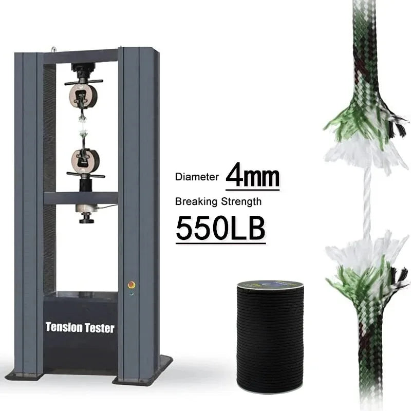 Paracorde 550 noire SONORA de 5 mètres, solide et polyvalente pour bricolage, camping ou activités de plein air.