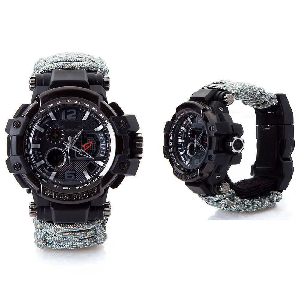 Montre boussole SONORA avec cadran lumineux et boîtier en métal, idéale pour la navigation et l'aventure en plein air.